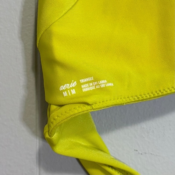Aerie Yellow Green Twist Halter Bikini Top Size Medium - Picture 3 of 4